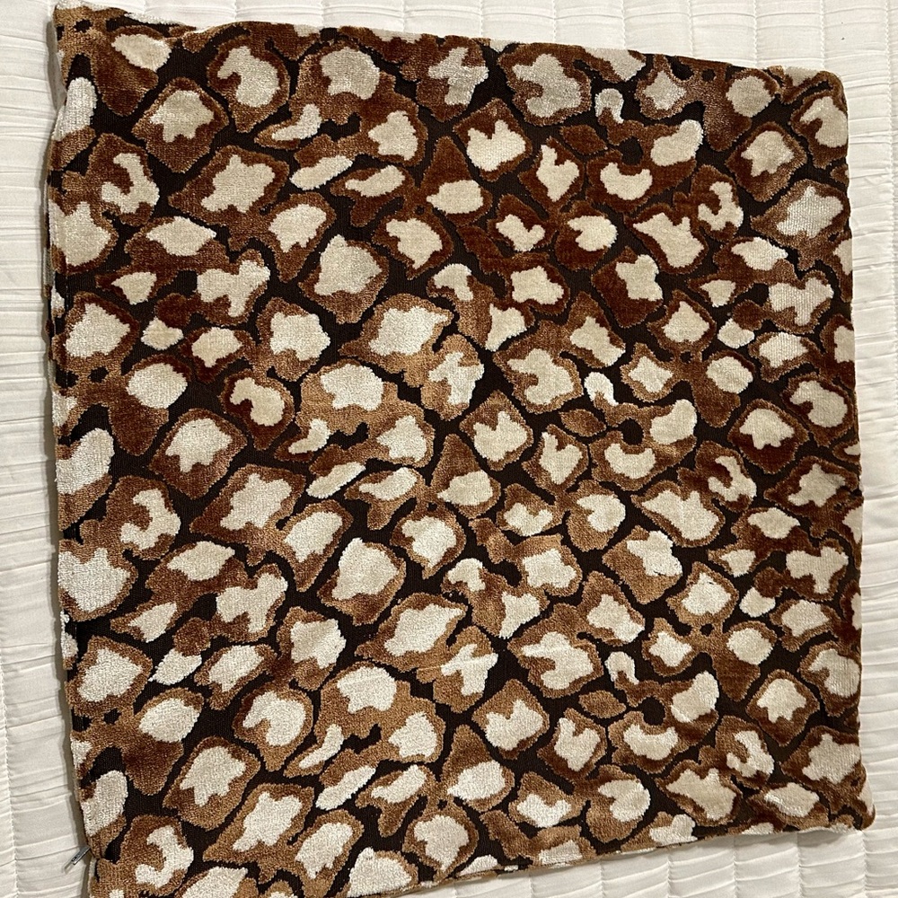 designer velvet, leopard print accent pillow